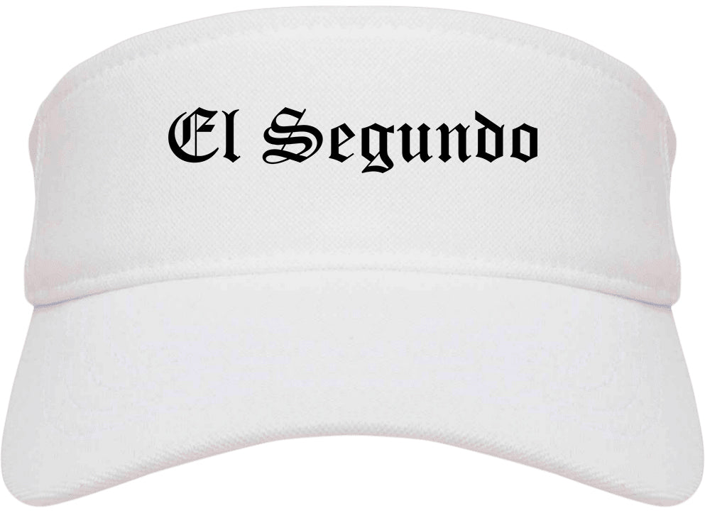 El Segundo California CA Old English Mens Visor Cap Hat White