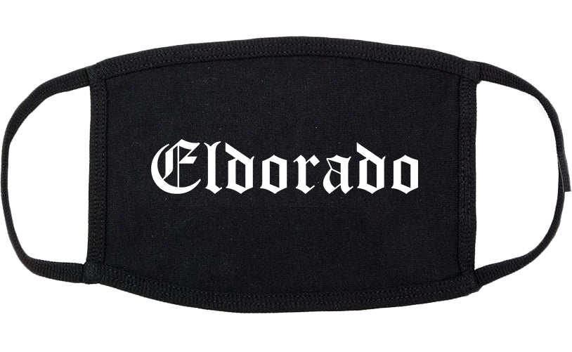 Eldorado Illinois IL Old English Cotton Face Mask Black