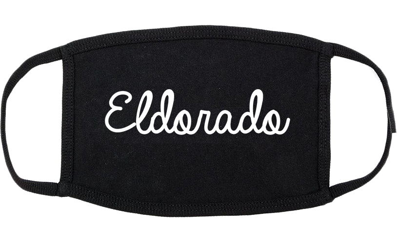 Eldorado Illinois IL Script Cotton Face Mask Black