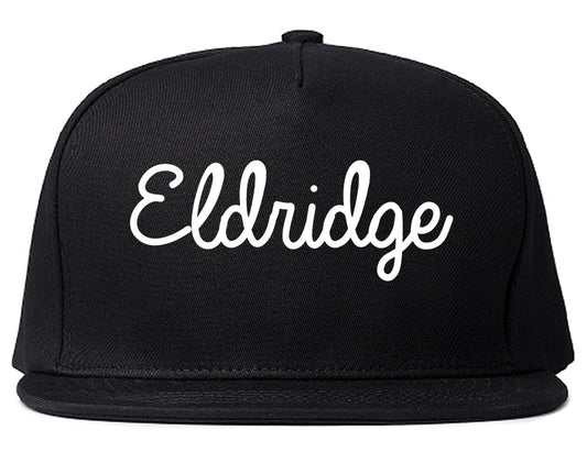 Eldridge Iowa IA Script Mens Snapback Hat Black