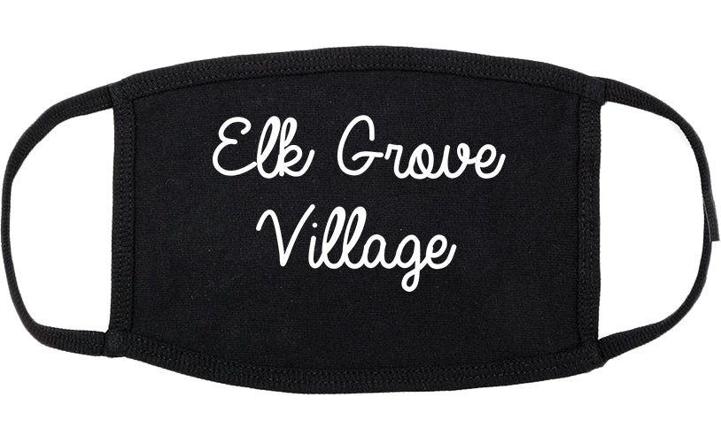 Elk Grove Village Illinois IL Script Cotton Face Mask Black