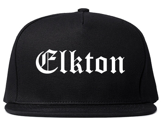 Elkton Maryland MD Old English Mens Snapback Hat Black