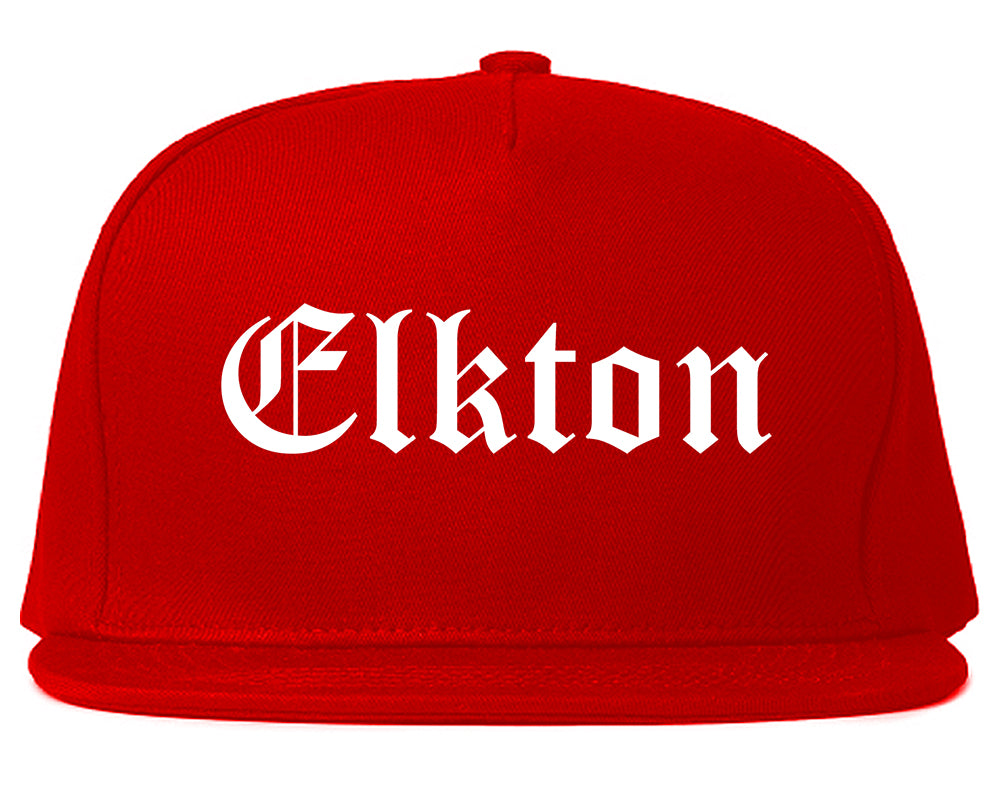 Elkton Maryland MD Old English Mens Snapback Hat Red