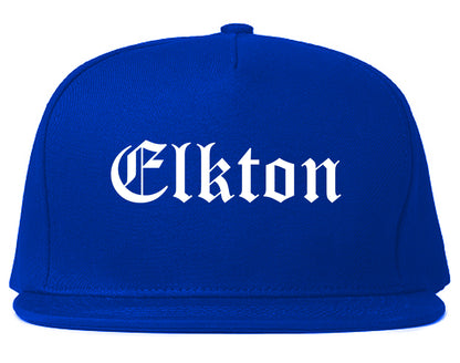 Elkton Maryland MD Old English Mens Snapback Hat Royal Blue