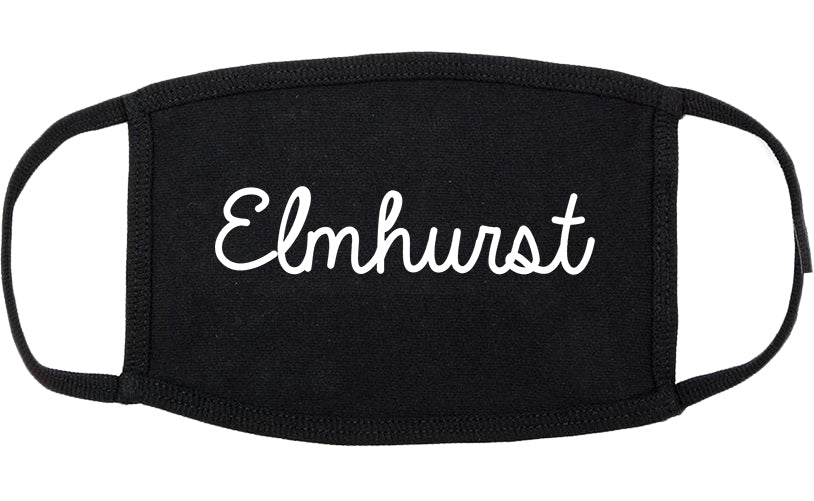 Elmhurst Illinois IL Script Cotton Face Mask Black