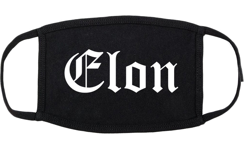 Elon North Carolina NC Old English Cotton Face Mask Black