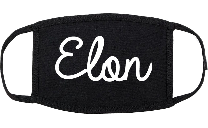 Elon North Carolina NC Script Cotton Face Mask Black