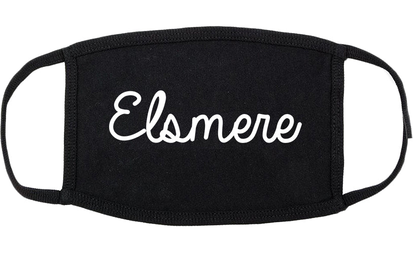Elsmere Delaware DE Script Cotton Face Mask Black