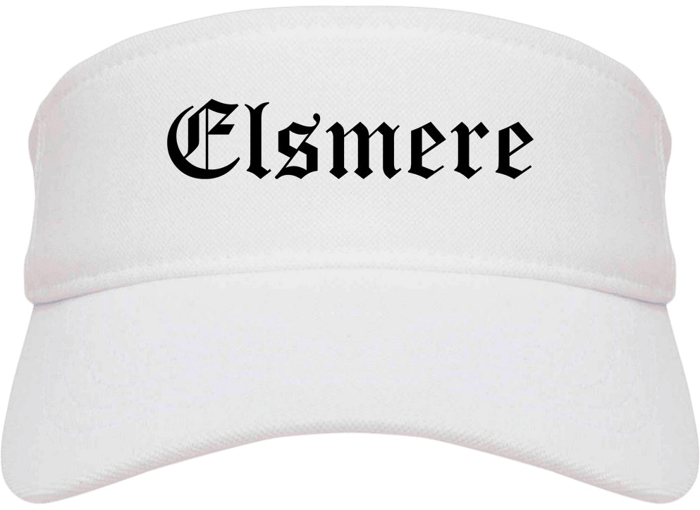 Elsmere Kentucky KY Old English Mens Visor Cap Hat White