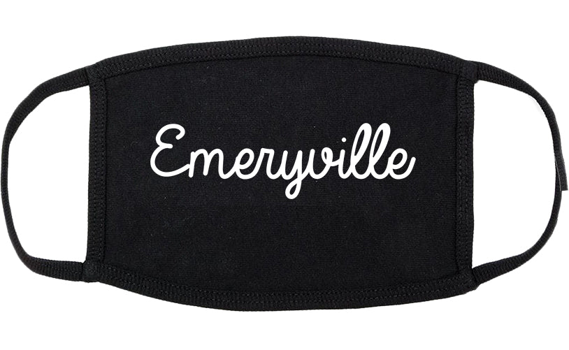 Emeryville California CA Script Cotton Face Mask Black