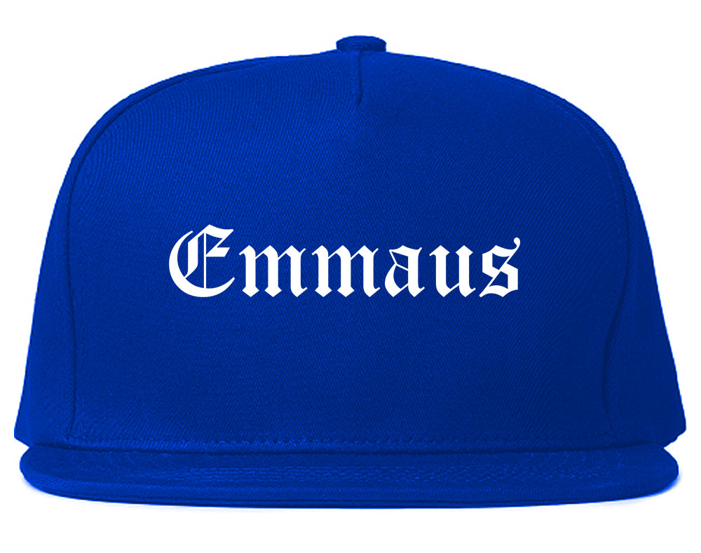 Emmaus Pennsylvania PA Old English Mens Snapback Hat Royal Blue