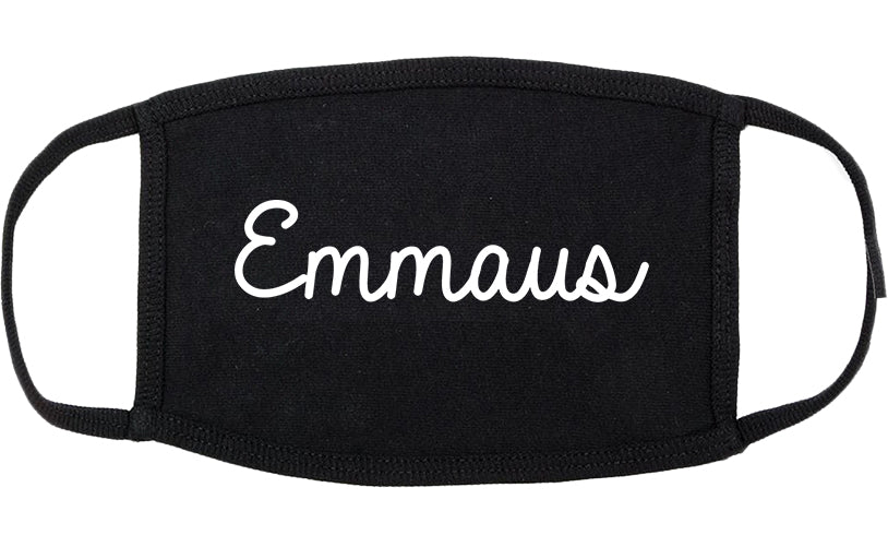 Emmaus Pennsylvania PA Script Cotton Face Mask Black