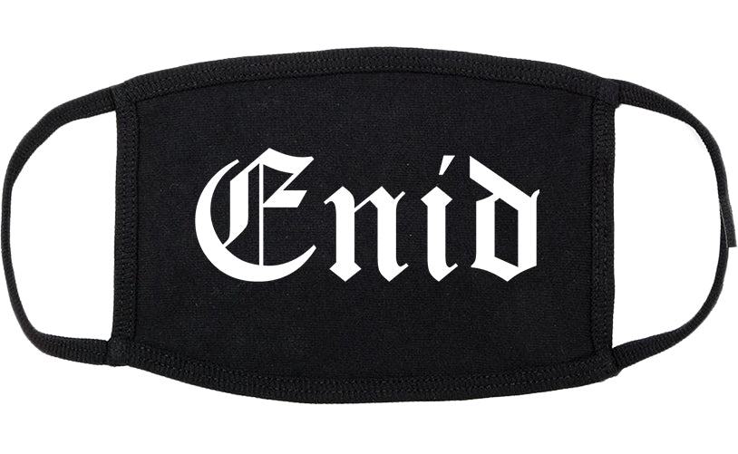 Enid Oklahoma OK Old English Cotton Face Mask Black