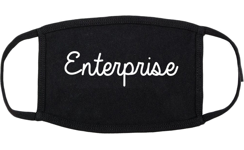 Enterprise Alabama AL Script Cotton Face Mask Black