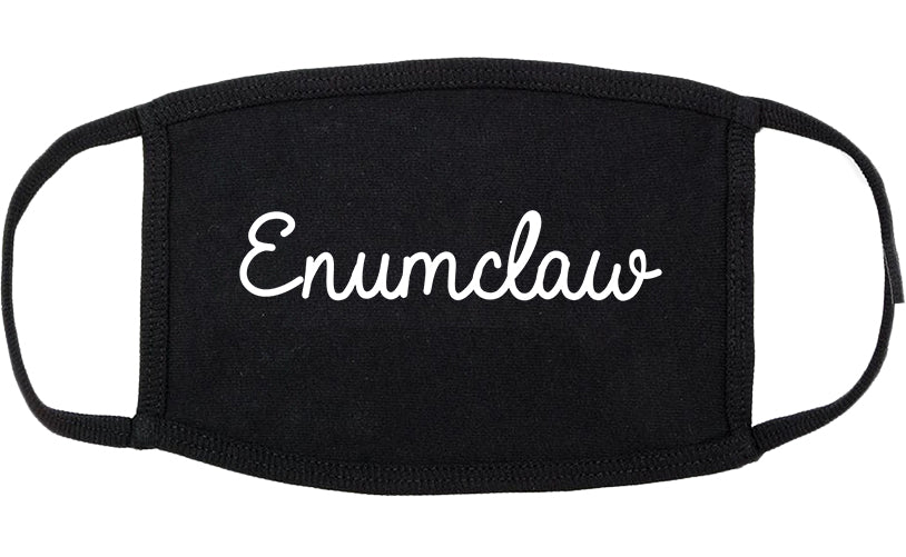 Enumclaw Washington WA Script Cotton Face Mask Black