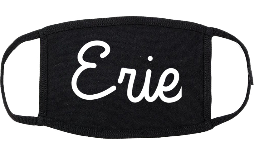 Erie Colorado CO Script Cotton Face Mask Black