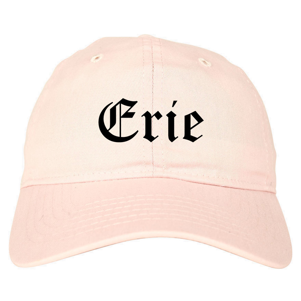 Erie Pennsylvania PA Old English Mens Dad Hat Baseball Cap Pink
