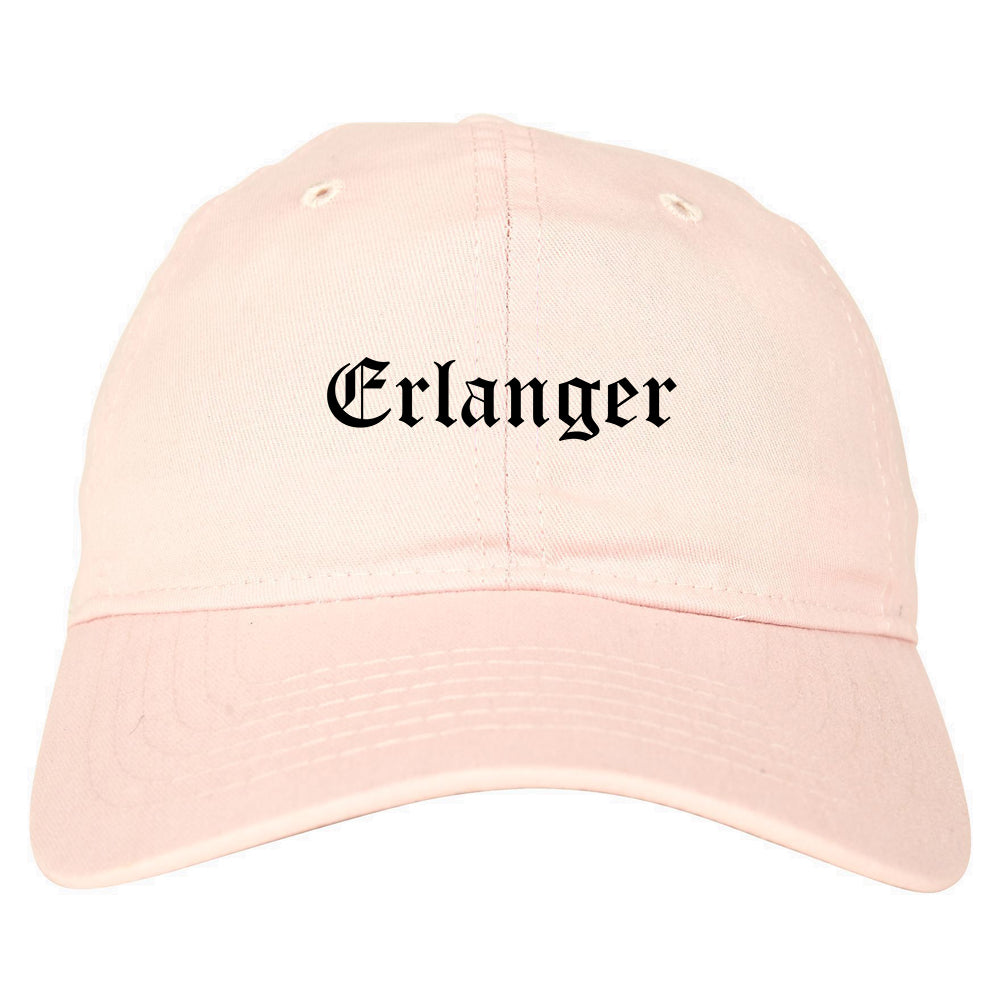 Erlanger Kentucky KY Old English Mens Dad Hat Baseball Cap Pink