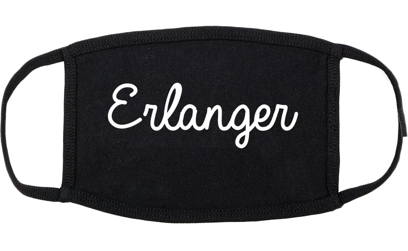 Erlanger Kentucky KY Script Cotton Face Mask Black