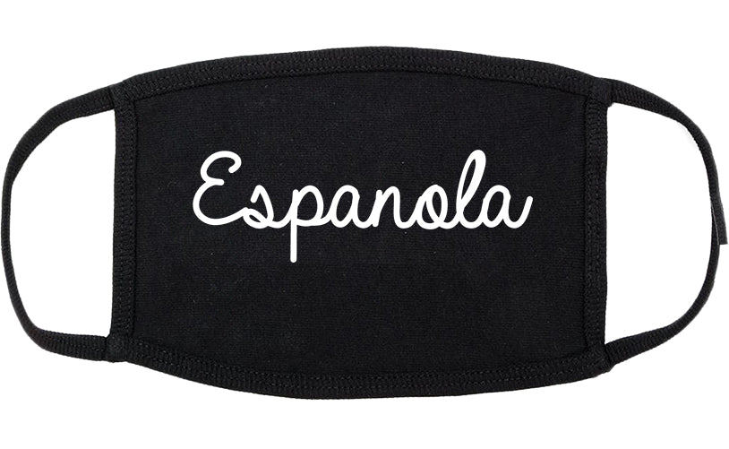 Espanola New Mexico NM Script Cotton Face Mask Black