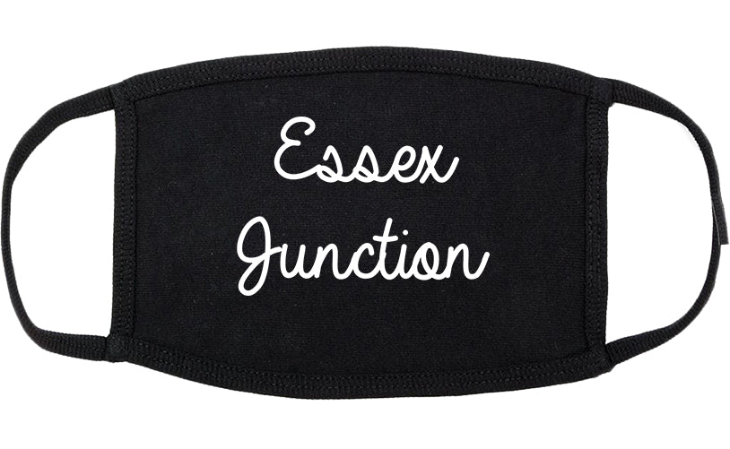 Essex Junction Vermont VT Script Cotton Face Mask Black