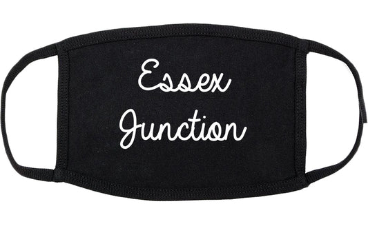 Essex Junction Vermont VT Script Cotton Face Mask Black
