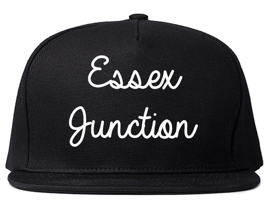 Essex Junction Vermont VT Script Mens Snapback Hat Black