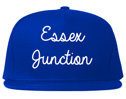 Essex Junction Vermont VT Script Mens Snapback Hat Royal Blue