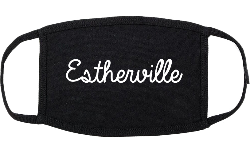 Estherville Iowa IA Script Cotton Face Mask Black