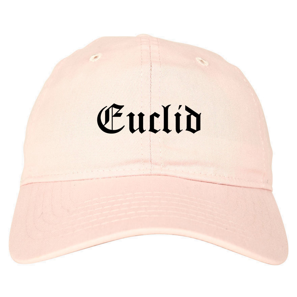 Euclid Ohio OH Old English Mens Dad Hat Baseball Cap Pink