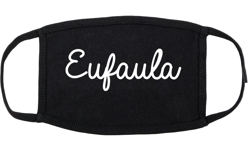 Eufaula Alabama AL Script Cotton Face Mask Black