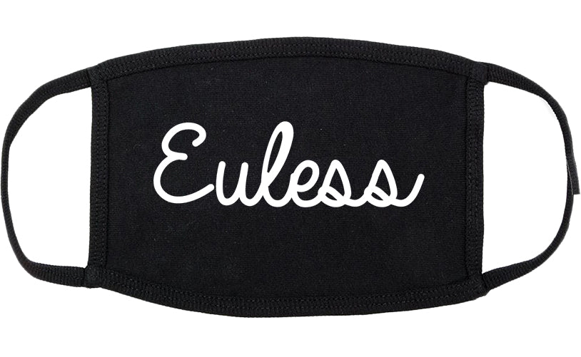 Euless Texas TX Script Cotton Face Mask Black