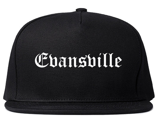 Evansville Indiana IN Old English Mens Snapback Hat Black