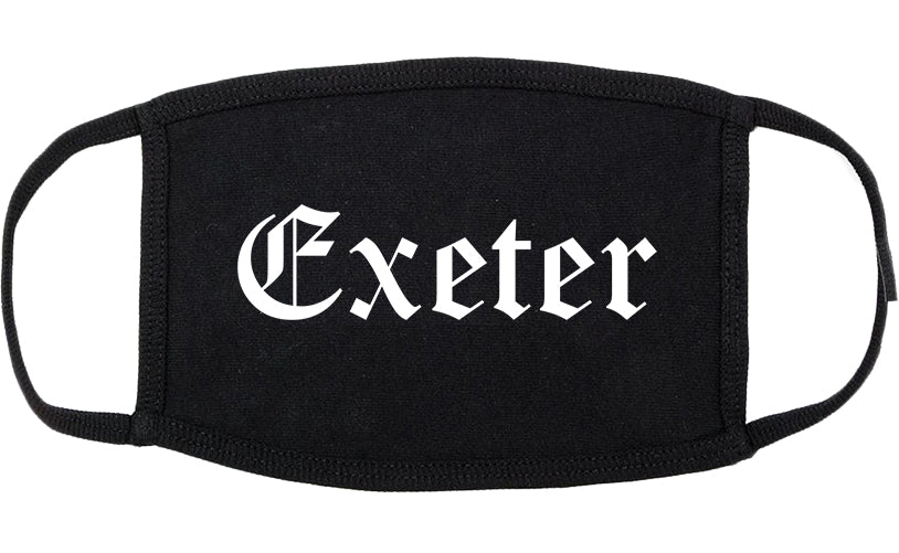 Exeter California CA Old English Cotton Face Mask Black