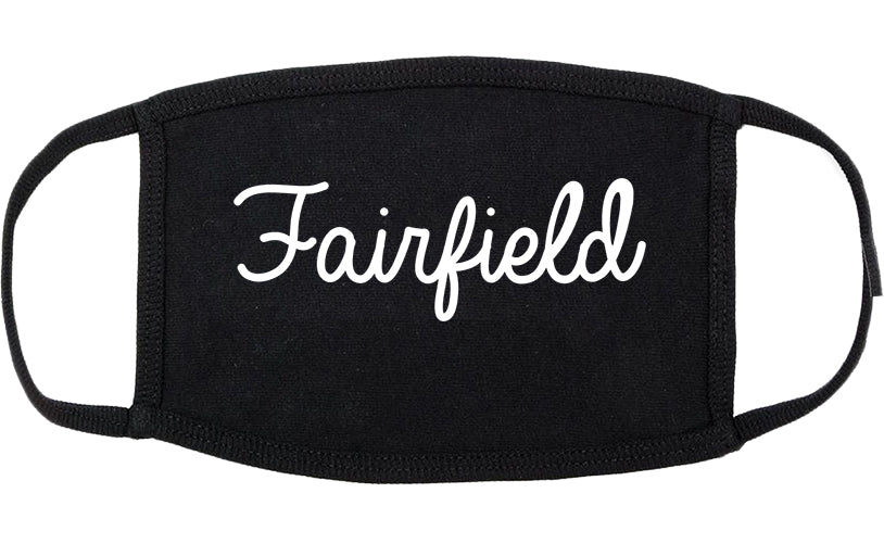 Fairfield Iowa IA Script Cotton Face Mask Black