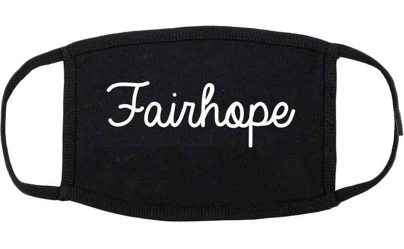 Fairhope Alabama AL Script Cotton Face Mask Black