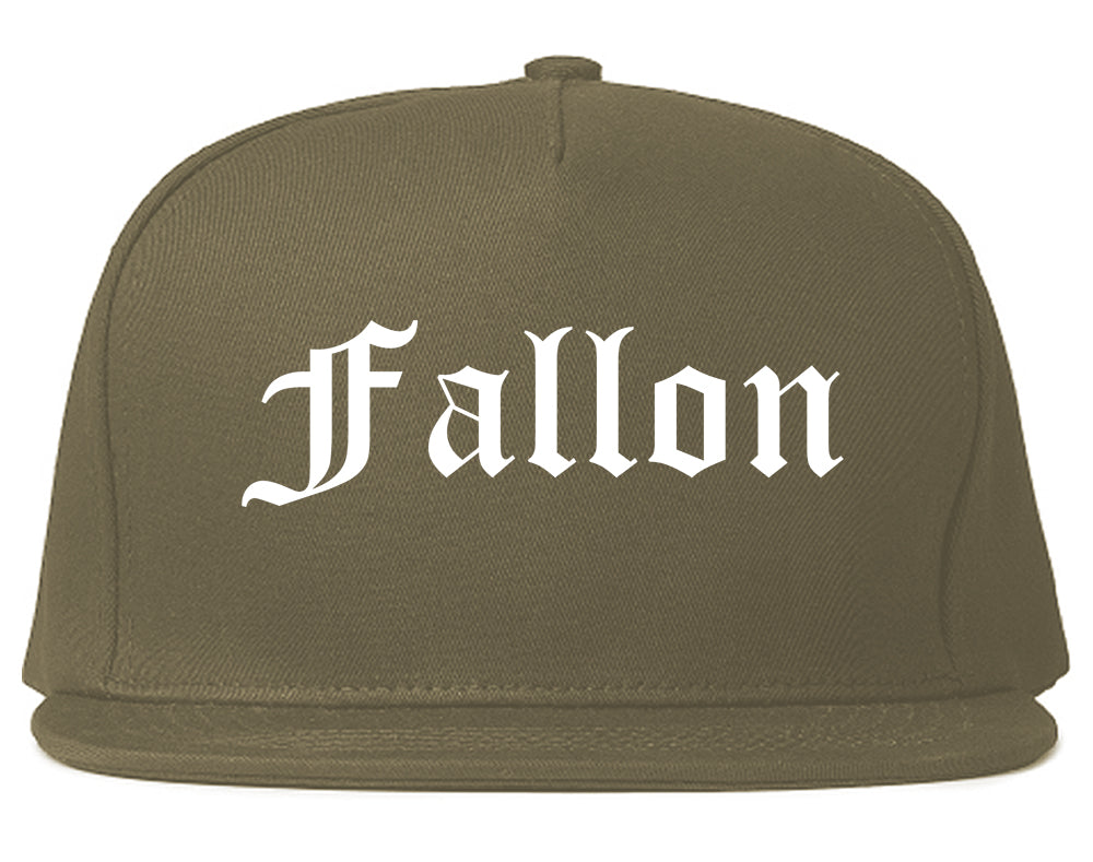 Fallon Nevada NV Old English Mens Snapback Hat Grey