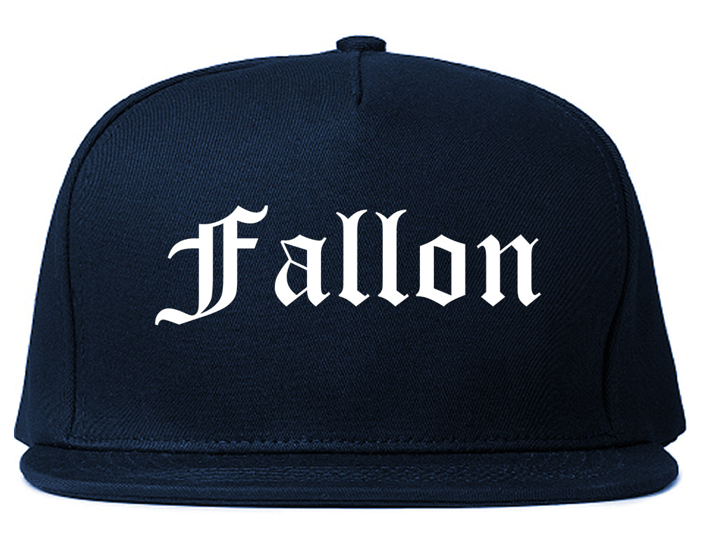 Fallon Nevada NV Old English Mens Snapback Hat Navy Blue