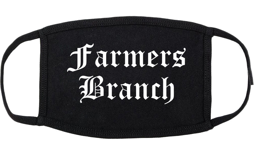 Farmers Branch Texas TX Old English Cotton Face Mask Black