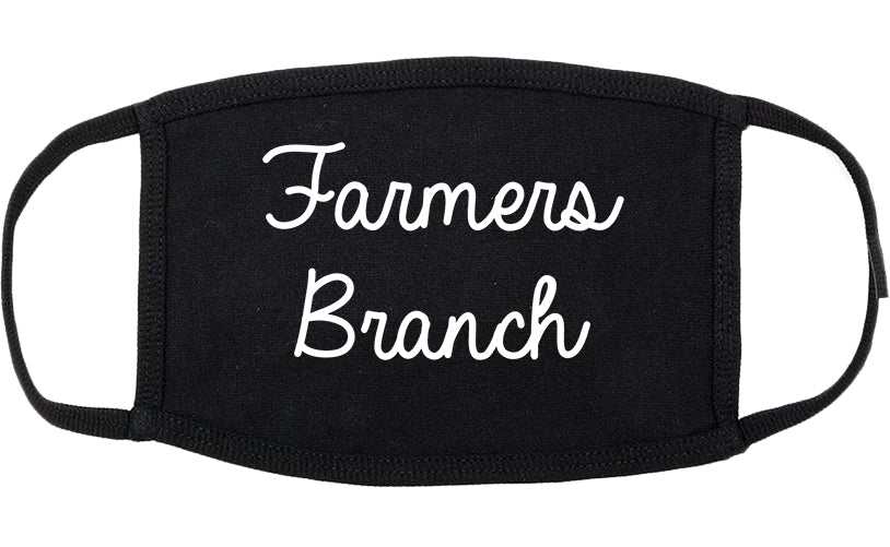 Farmers Branch Texas TX Script Cotton Face Mask Black