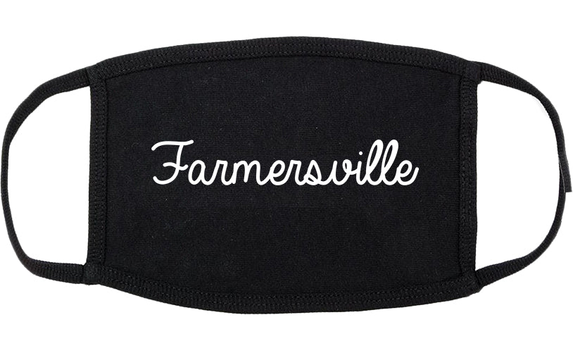 Farmersville California CA Script Cotton Face Mask Black