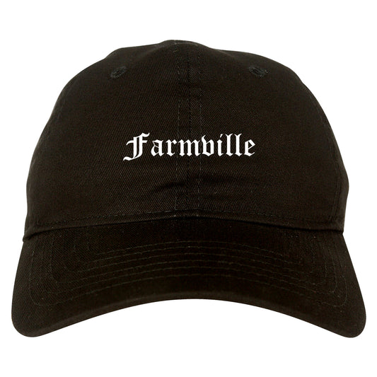 Farmville Virginia VA Old English Mens Dad Hat Baseball Cap Black