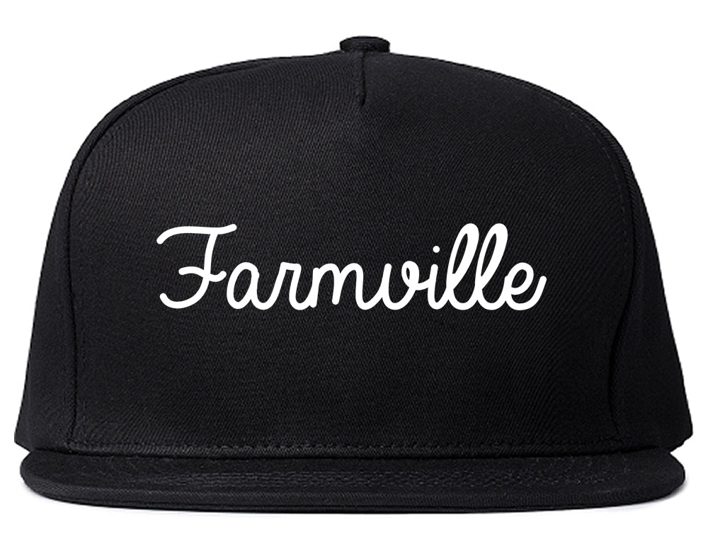 Farmville Virginia VA Script Mens Snapback Hat Black
