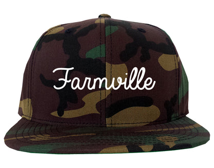 Farmville Virginia VA Script Mens Snapback Hat Army Camo