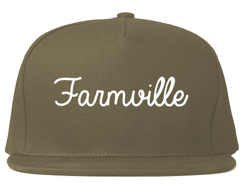 Farmville Virginia VA Script Mens Snapback Hat Grey