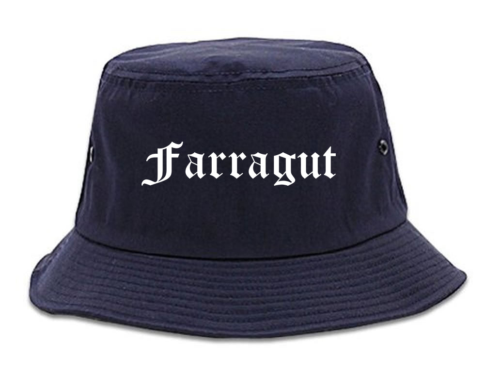 Farragut Tennessee TN Old English Mens Bucket Hat Navy Blue