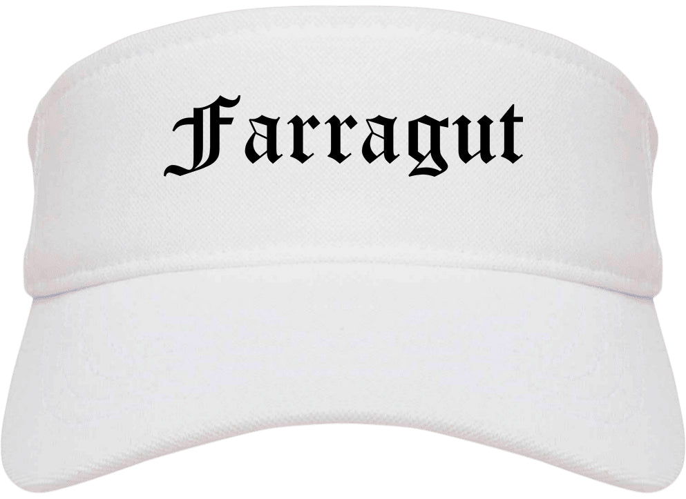 Farragut Tennessee TN Old English Mens Visor Cap Hat White