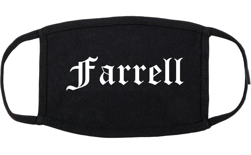 Farrell Pennsylvania PA Old English Cotton Face Mask Black