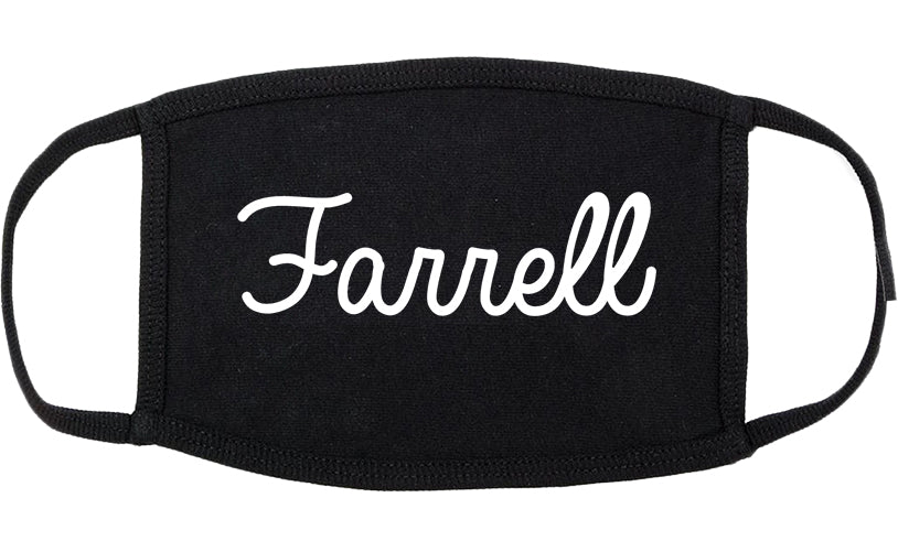 Farrell Pennsylvania PA Script Cotton Face Mask Black