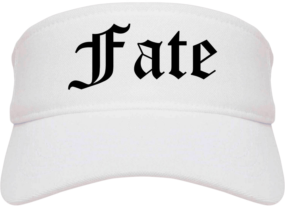 Fate Texas TX Old English Mens Visor Cap Hat White